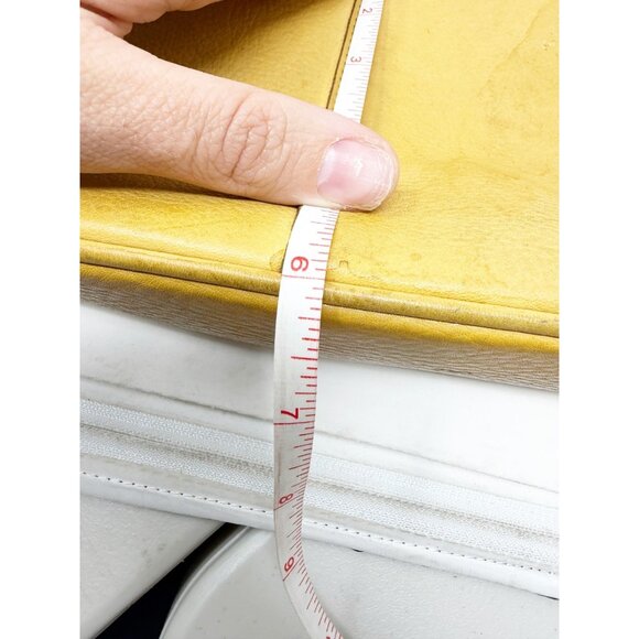 Coach Legacy Leather Hobo Shoulder Bag Brass Hardware Yellow Tan One Size - Picture 4 of 12